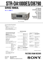 Sony STR-DB790 - Service Manual 